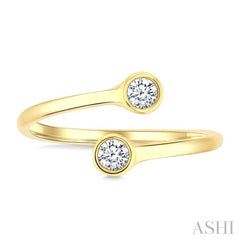 ASHI Round Shape Bezel Coil Diamond Fashion Ring 363W7PPFGYG-RD