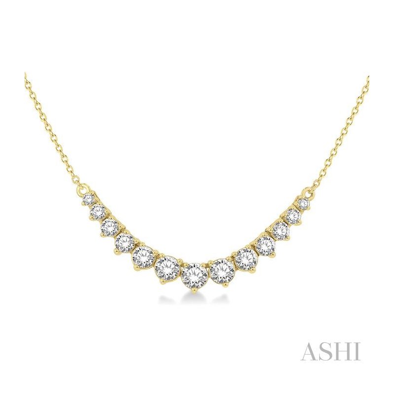 ASHI Graduated Diamond Smile Necklace 991H1PPFGNKYG