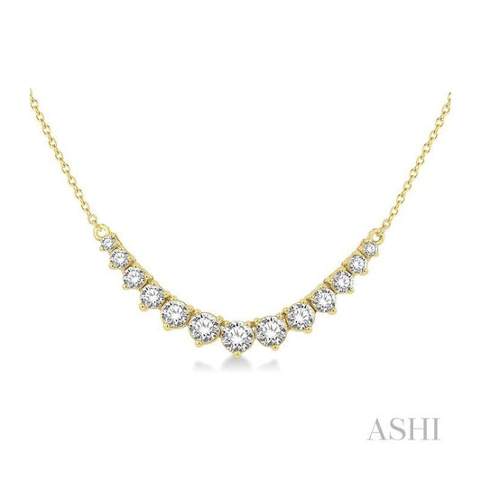 ASHI Graduated Diamond Smile Necklace 991H1PPFGNKYG