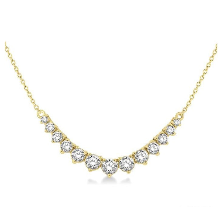 Parkplace Jewelers Graduated Diamond Smile Necklace 991H1PPFGNKYG