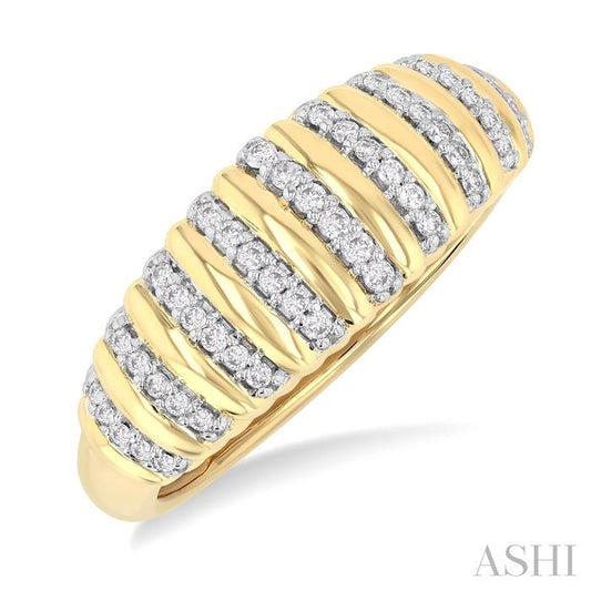 ASHI Ribbed Diamond Fashion Dome Ring 364H7PPTGYG