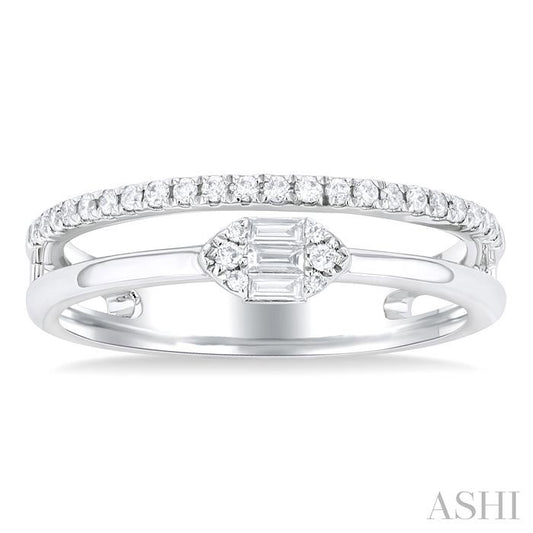 ASHI Marquise Shape Double Row Fusion Diamond Ring 364P6PPTGWG-MQ