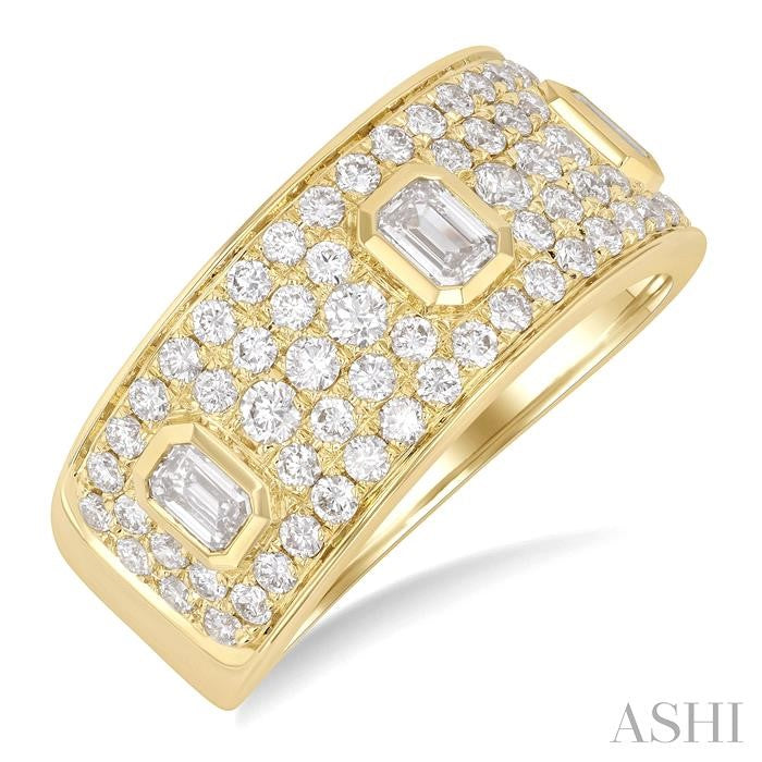 ASHI Bold Diamond Fashion Wide Band 364V0PPFGYG-1.50
