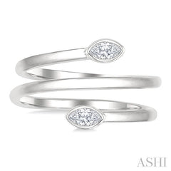 ASHI Marquise Shape Bezel Double Coil Diamond Fashion Ring 364W7PPFGWG-MQ