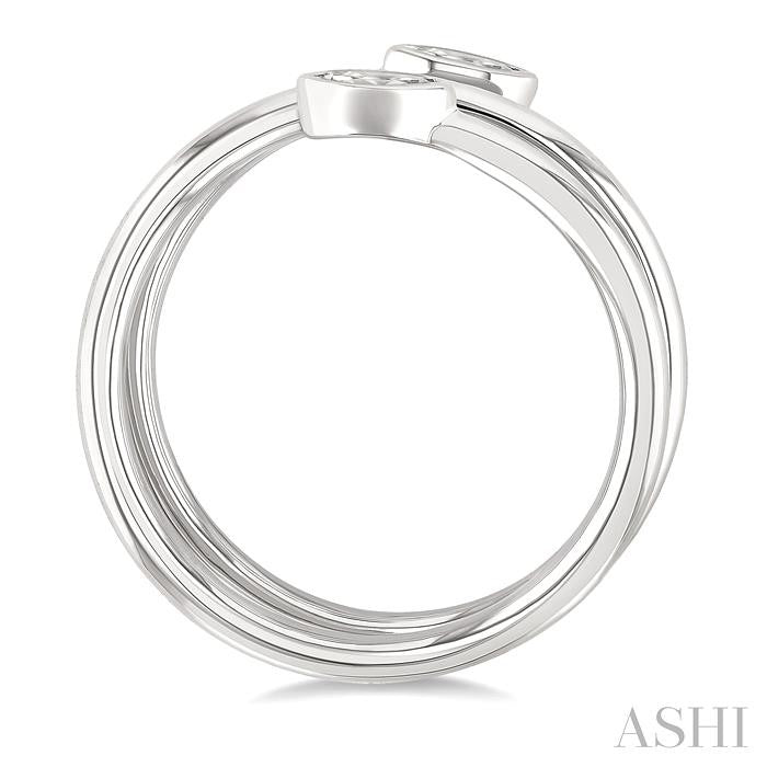 ASHI Marquise Shape Bezel Double Coil Diamond Fashion Ring 364W7PPFGWG-MQ