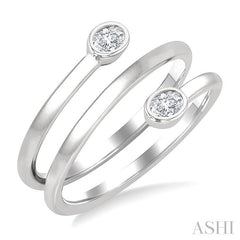 ASHI Oval Shape Bezel Double Coil Diamond Fashion Ring 364W7PPFGWG-OV