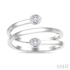 ASHI Oval Shape Bezel Double Coil Diamond Fashion Ring 364W7PPFGWG-OV