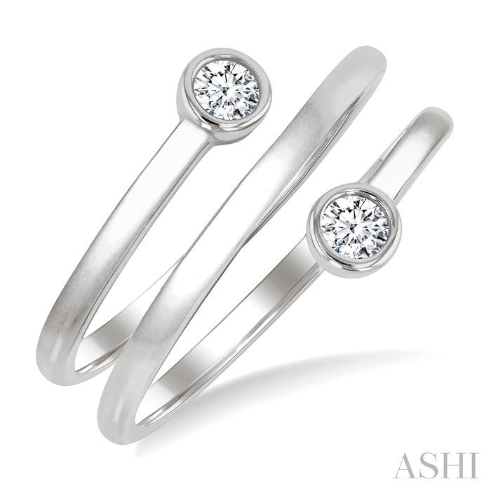 ASHI Round Shape Bezel Double Coil Diamond Fashion Ring 364W7PPFGWG-RD