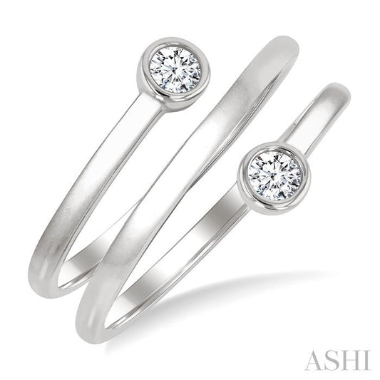 ASHI Round Shape Bezel Double Coil Diamond Fashion Ring 364W7PPFGWG-RD