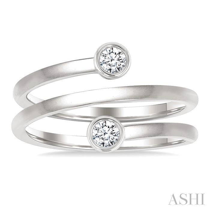 ASHI Round Shape Bezel Double Coil Diamond Fashion Ring 364W7PPFGWG-RD