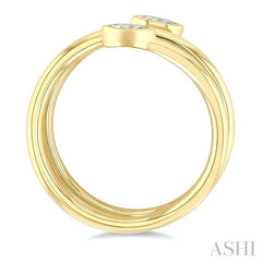 ASHI Marquise Shape Bezel Double Coil Diamond Fashion Ring 364W7PPFGYG-MQ