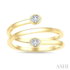 ASHI Oval Shape Bezel Double Coil Diamond Fashion Ring 364W7PPFGYG-OV