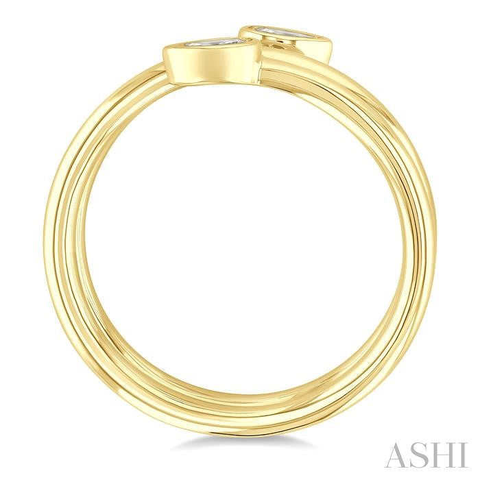 ASHI Pear Shape Bezel Double Coil Diamond Fashion Ring 364W7PPFGYG-PR