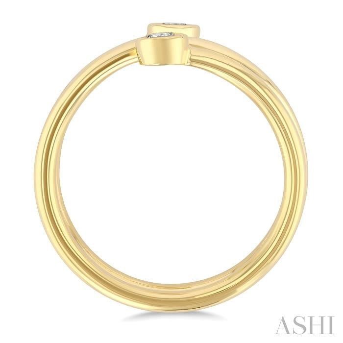 ASHI Round Shape Bezel Double Coil Diamond Fashion Ring 364W7PPFGYG-RD