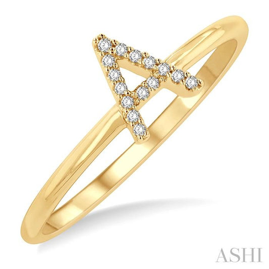 ASHI Block 'A' Initial Diamond Ring 365D9PPTSYG-A