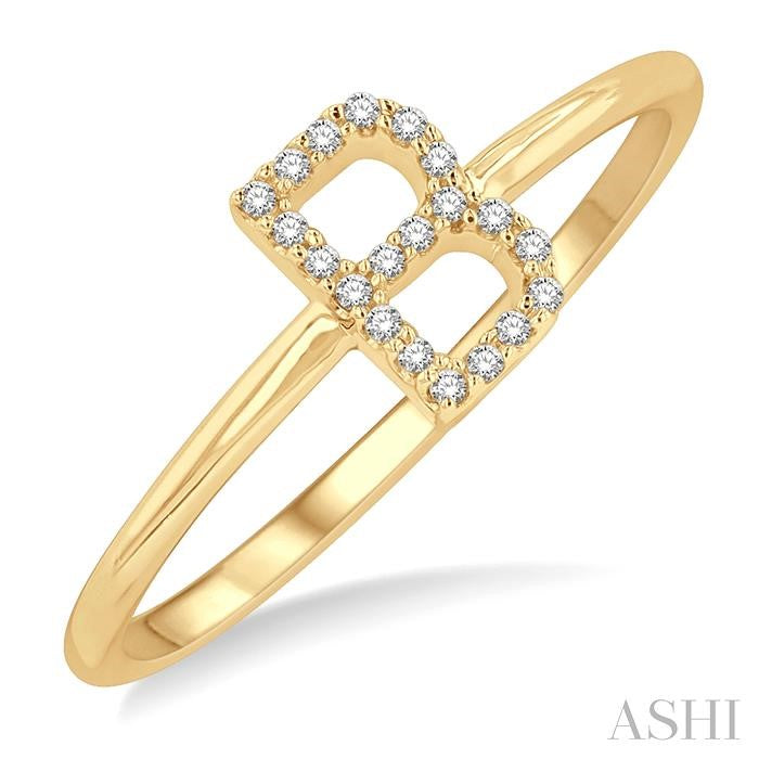 ASHI Block 'B' Initial Diamond Ring 365D9PPTSYG-B