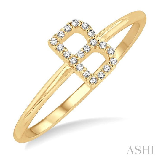ASHI Block 'B' Initial Diamond Ring 365D9PPTSYG-B