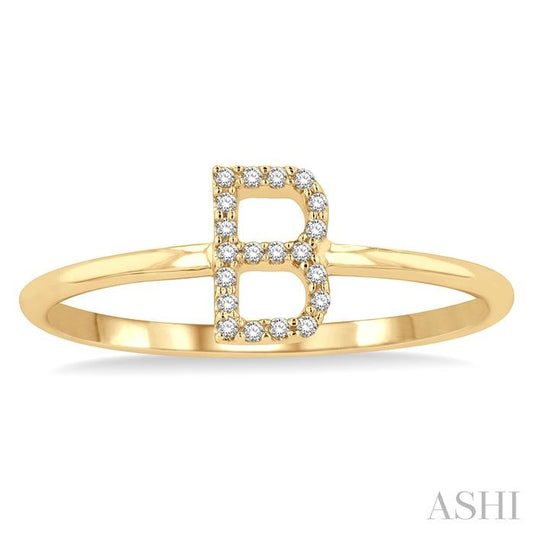 ASHI Block 'B' Initial Diamond Ring 365D9PPTSYG-B