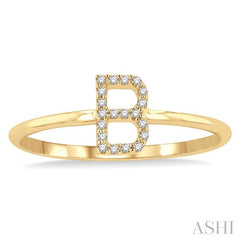 ASHI Block 'B' Initial Diamond Ring 365D9PPTSYG-B
