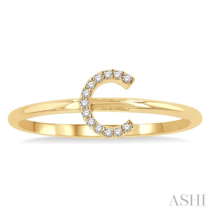ASHI Block 'C' Initial Diamond Ring 365D9PPTSYG-C