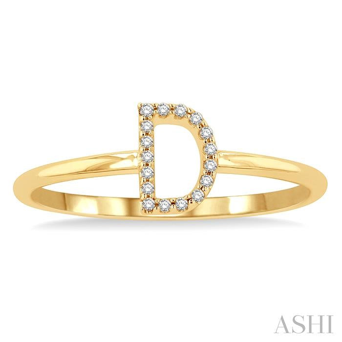 ASHI Block 'D' Initial Diamond Ring 365D9PPTSYG-D