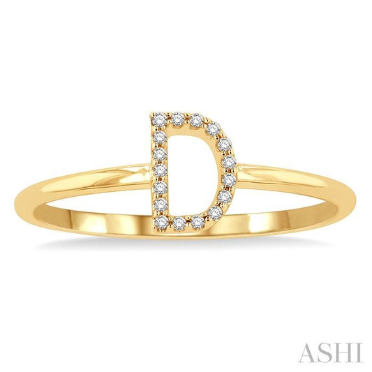 ASHI Block 'D' Initial Diamond Ring 365D9PPTSYG-D