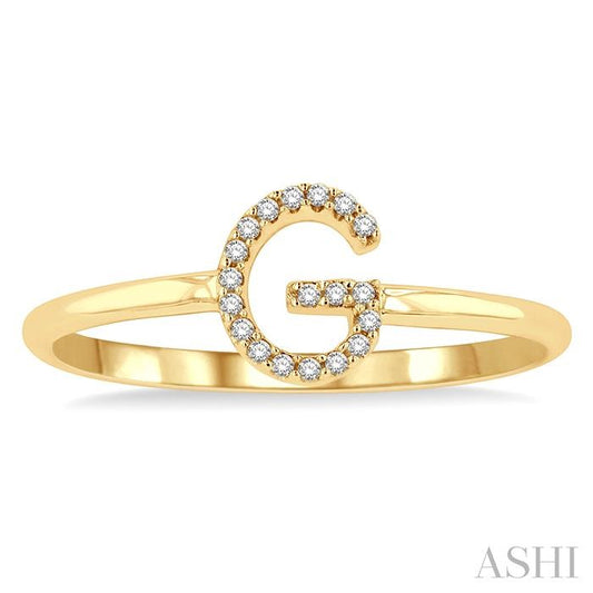 ASHI Block 'G' Initial Diamond Ring 365D9PPTSYG-G