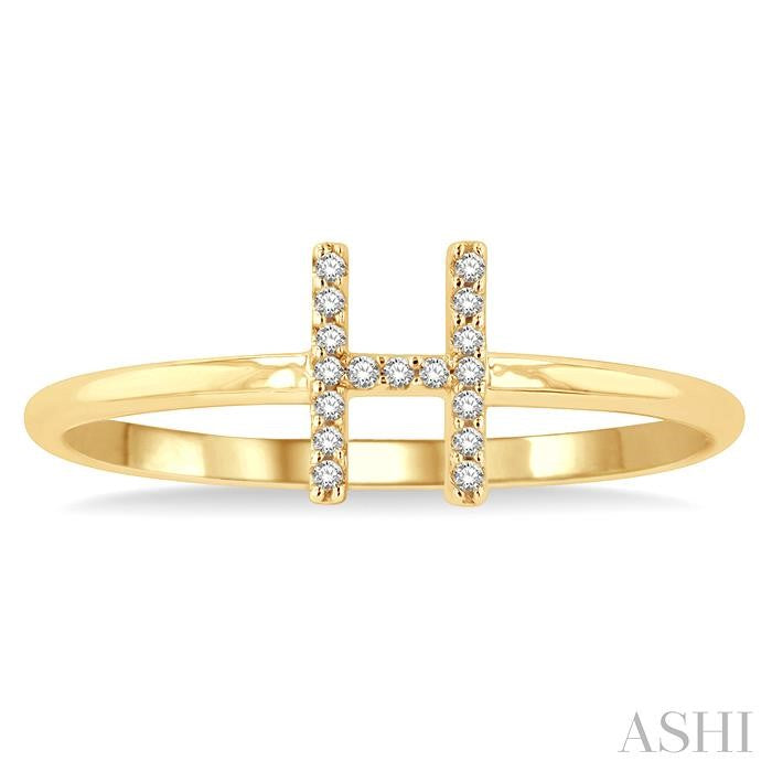 ASHI Block 'H' Initial Diamond Ring 365D9PPTSYG-H