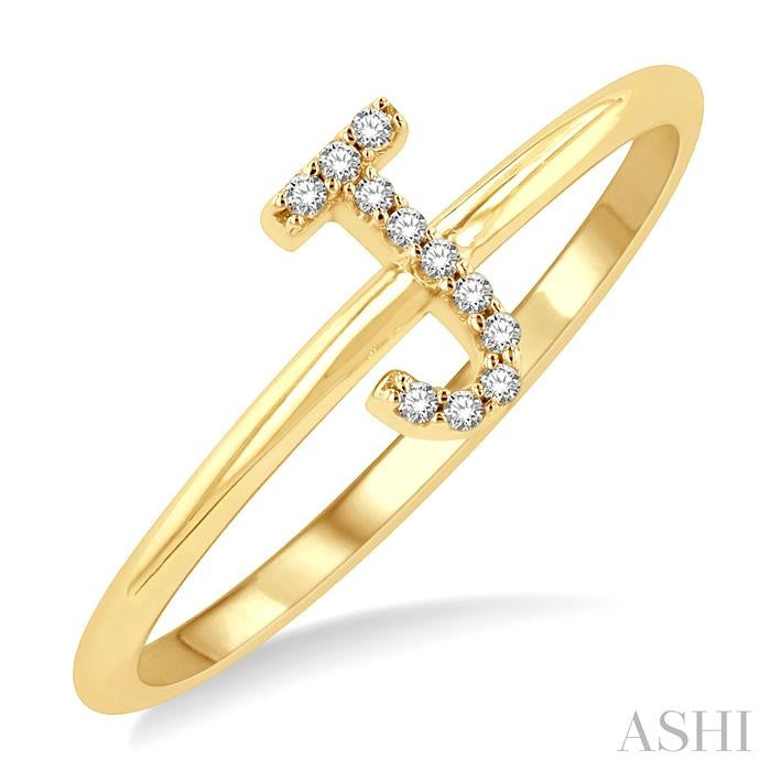 ASHI Block 'J' Initial Diamond Ring 365D9PPTSYG-J