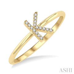 ASHI Block 'K' Initial Diamond Ring 365D9PPTSYG-K