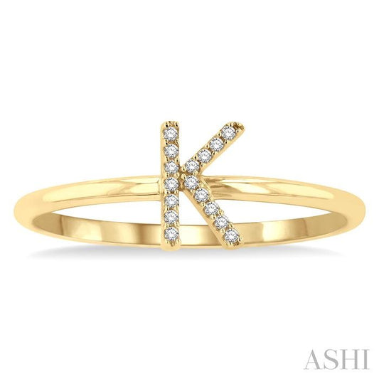 ASHI Block 'K' Initial Diamond Ring 365D9PPTSYG-K