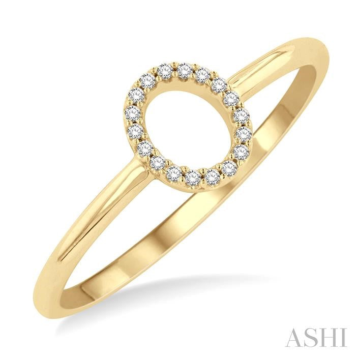 ASHI Block 'O' Initial Diamond Ring 365D9PPTSYG-O