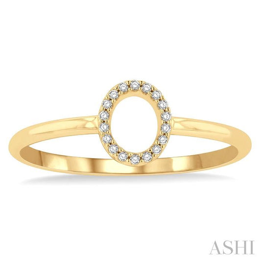 ASHI Block 'O' Initial Diamond Ring 365D9PPTSYG-O
