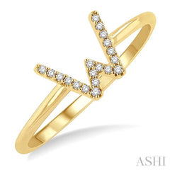 ASHI Block 'W' Initial Diamond Ring 365D9PPTSYG-W