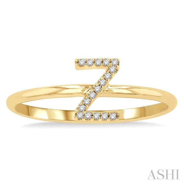 ASHI Block 'Z' Initial Diamond Ring 365D9PPTSYG-Z