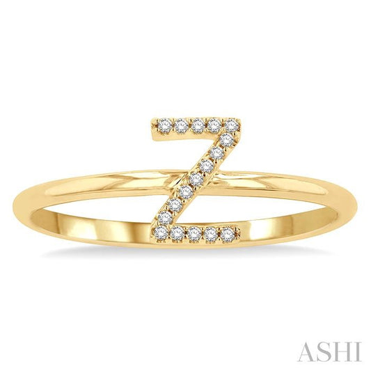 ASHI Block 'Z' Initial Diamond Ring 365D9PPTSYG-Z