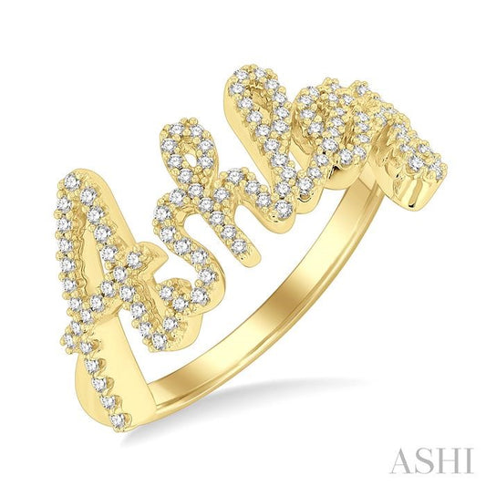 ASHI Script 'Ashley' Diamond Name Ring 365M5PPTSYG