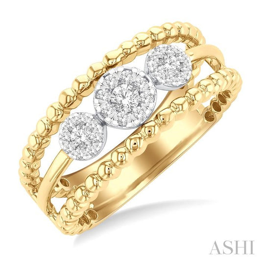 ASHI Round Shape Past Present & Future Lovebright Diamond Ring 365P6PPFGYW