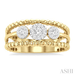 ASHI Round Shape Past Present & Future Lovebright Diamond Ring 365P6PPFGYW