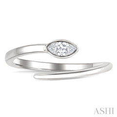ASHI Marquise Shape Bezel Bypass Diamond Fashion Ring 365W8PPFGWG-MQ