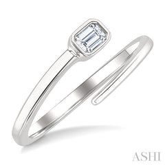 ASHI Emerald Shape Bezel Bypass Diamond Fashion Ring 365W8PPFGWG-OC