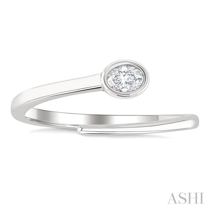 ASHI Oval Shape Bezel Bypass Diamond Fashion Ring 365W8PPFGWG-OV
