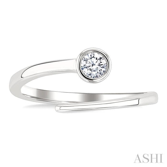 ASHI Round Shape Bezel Bypass Diamond Fashion Ring 365W8PPFGWG-RD
