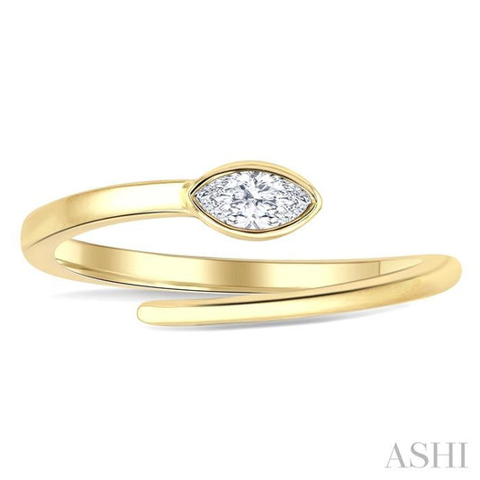 ASHI Marquise Shape Bezel Bypass Diamond Fashion Ring 365W8PPFGYG-MQ