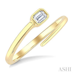 ASHI Emerald Shape Bezel Bypass Diamond Fashion Ring 365W8PPFGYG-OC