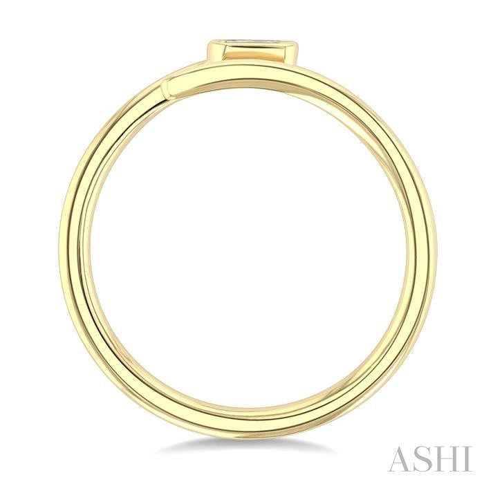 ASHI Emerald Shape Bezel Bypass Diamond Fashion Ring 365W8PPFGYG-OC