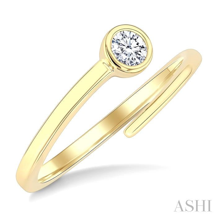 ASHI Round Shape Bezel Bypass Diamond Fashion Ring 365W8PPFGYG-RD