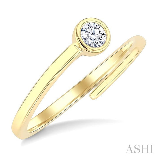 ASHI Round Shape Bezel Bypass Diamond Fashion Ring 365W8PPFGYG-RD