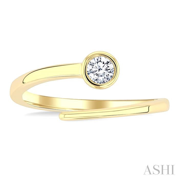 ASHI Round Shape Bezel Bypass Diamond Fashion Ring 365W8PPFGYG-RD