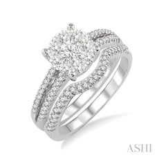 ASHI Round Shape Lovebright Diamond Wedding Set 19962PPFVWG-WS